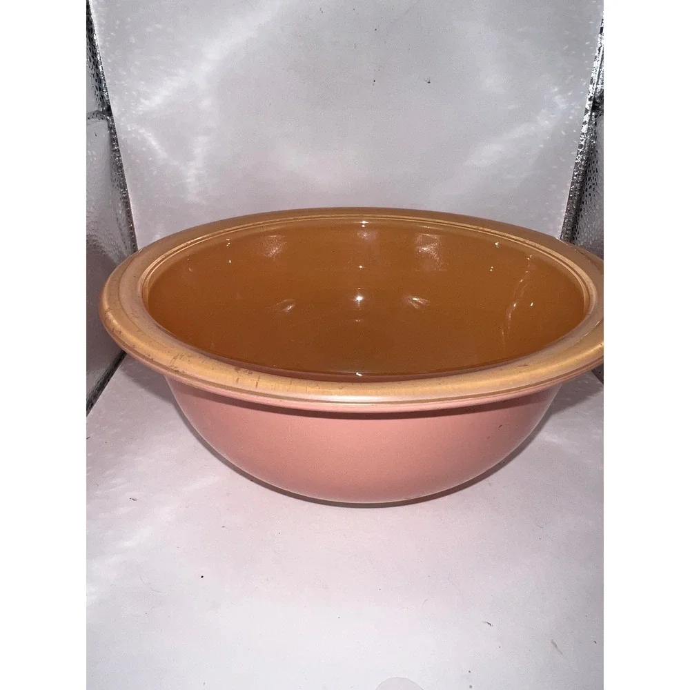 Vintage Pyrex Pink and Yellow Glass Mixing Bowl 6.25 Inch Made in USA